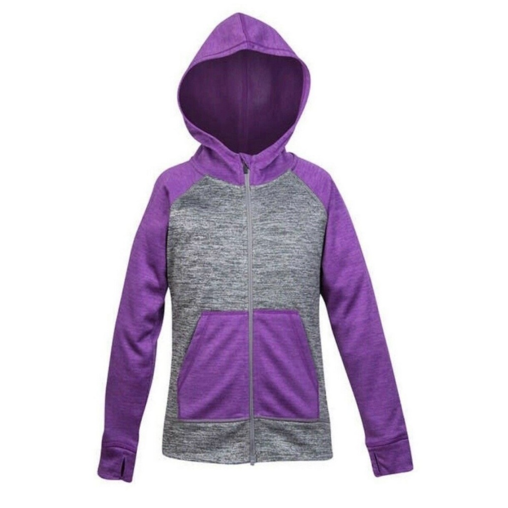 HEAD: Youth Full Zip Hoodie Charcoal Heather/Purple